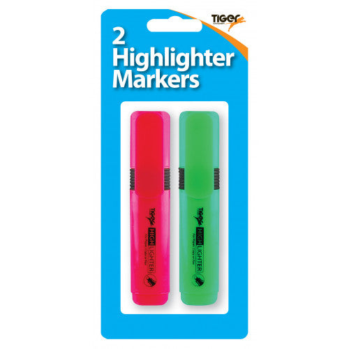 TIGER HIGHLIGHTER MARKERS 2/PK. T301503 \\\KD28970