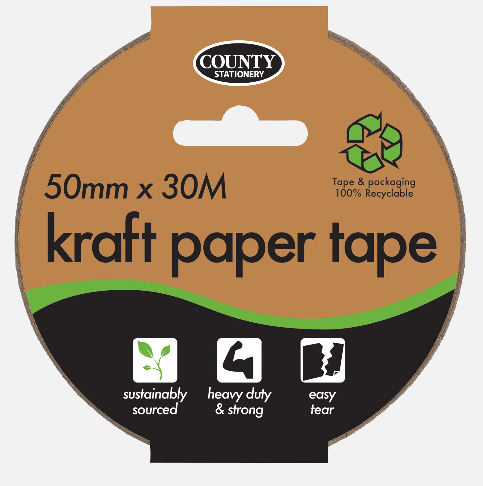 COUNTY BROWN KRAFT PAPER PACKEGING TAPE 50 X 30M. C416 \\\KD28973