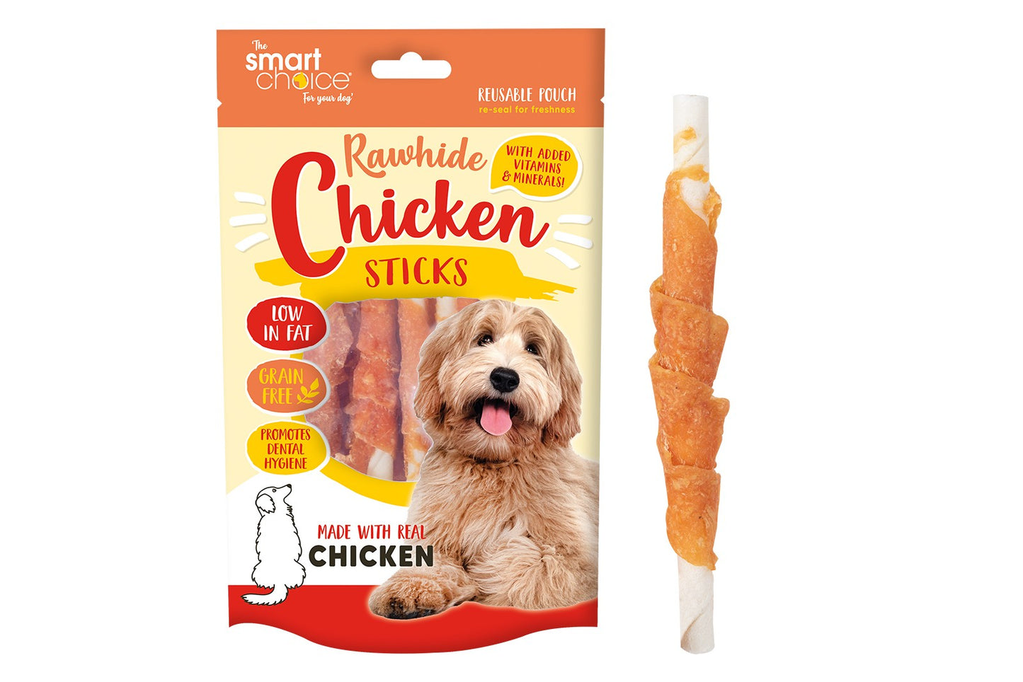 THE SMART CHOICE RASWHIDE / CHICKEN STICKS 10/PK. SC1480 \\\KD28975