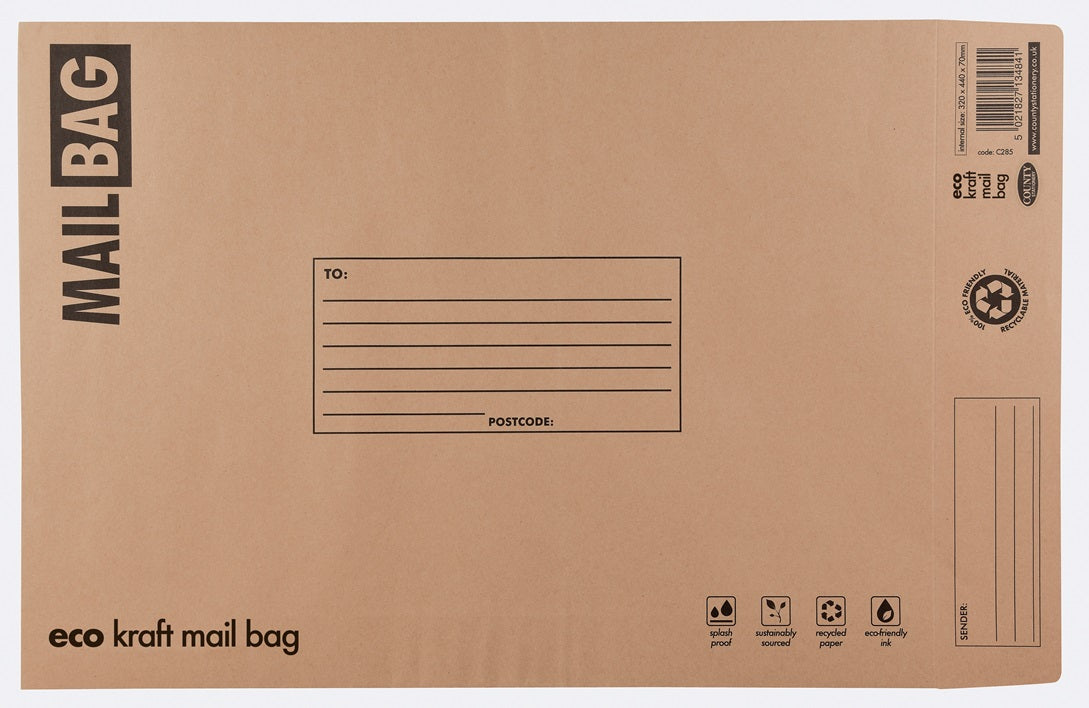 COUNTY BROWN LARGE KRAFT MAIL BAGS 25/PK. C285 \\\KD28976