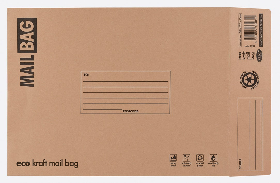 COUNTY BROWN MEDIUM KRAFT MAIL BAGS 25/PK. C284 \\\KD28981