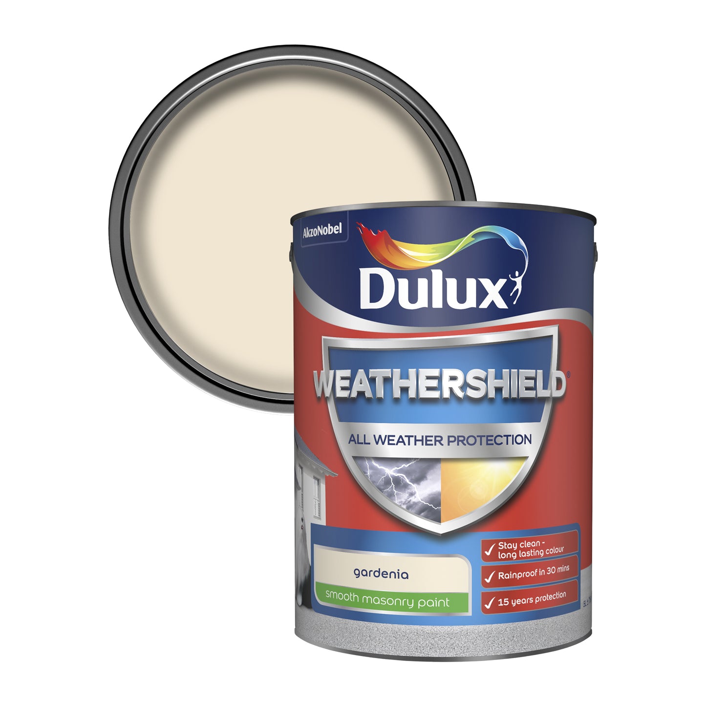 DULUX WEATHER SHIELD AWP GARDENIA SMOOTH MASONRY PAINT 5L. 5310878 \\\KD29008