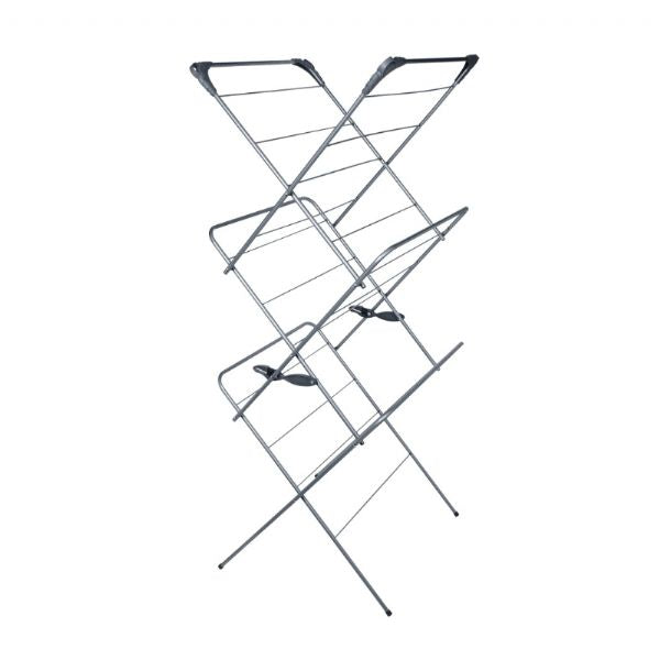 ADDIS STAINLESS STEEL 3 TIER CLOTHES AIRER WITH GREY HOOKS. 519161 \\\KD29012