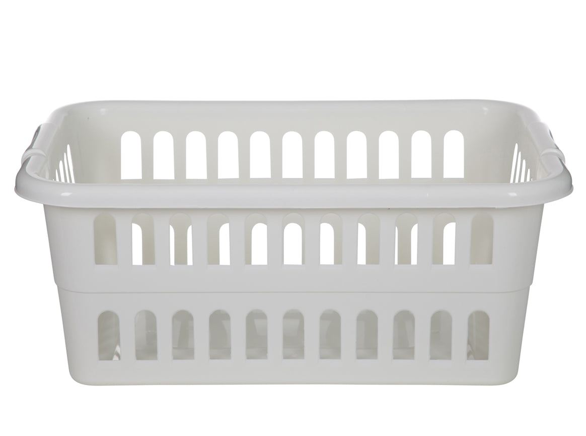 WHITEFURZE 59CM RECTANGULAR LAUNDRY BASKET CREAM. H191R8 \\\KD29019