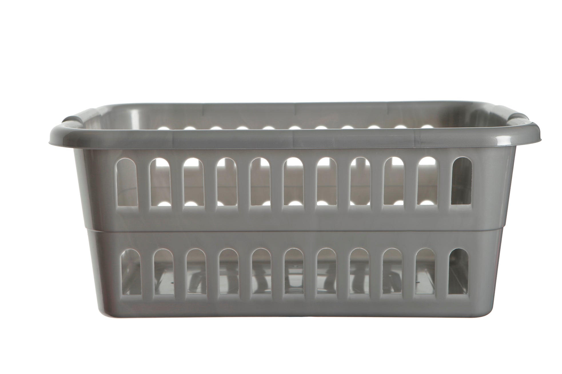 WHITEFURZE 59CM RECTANGULAR LAUNDRY BASKET SILVER. H191R2 \\\KD29020