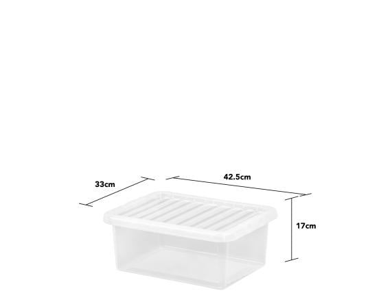 WHAM CRYSTAL 17 LTR STORAGE BOX & LID  CLEAR. WHAMZ25350 \\\KD29053