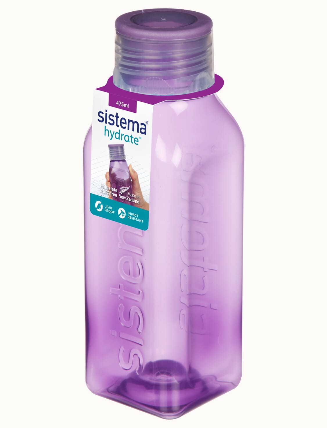 SISTEMA SQUARE ASSORTED COLOUR WATER BOTTLE 725ML. SIS880 \\\KD29062