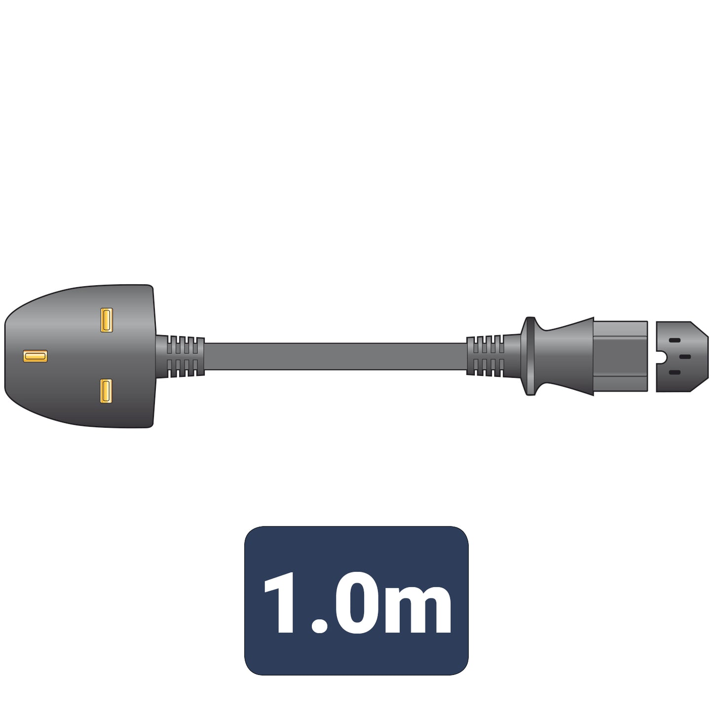 MERCURY POWER CORD UK PLUG TO HOT IEC CABLE / KETTLE LEAD C15 1M \\\KD29091