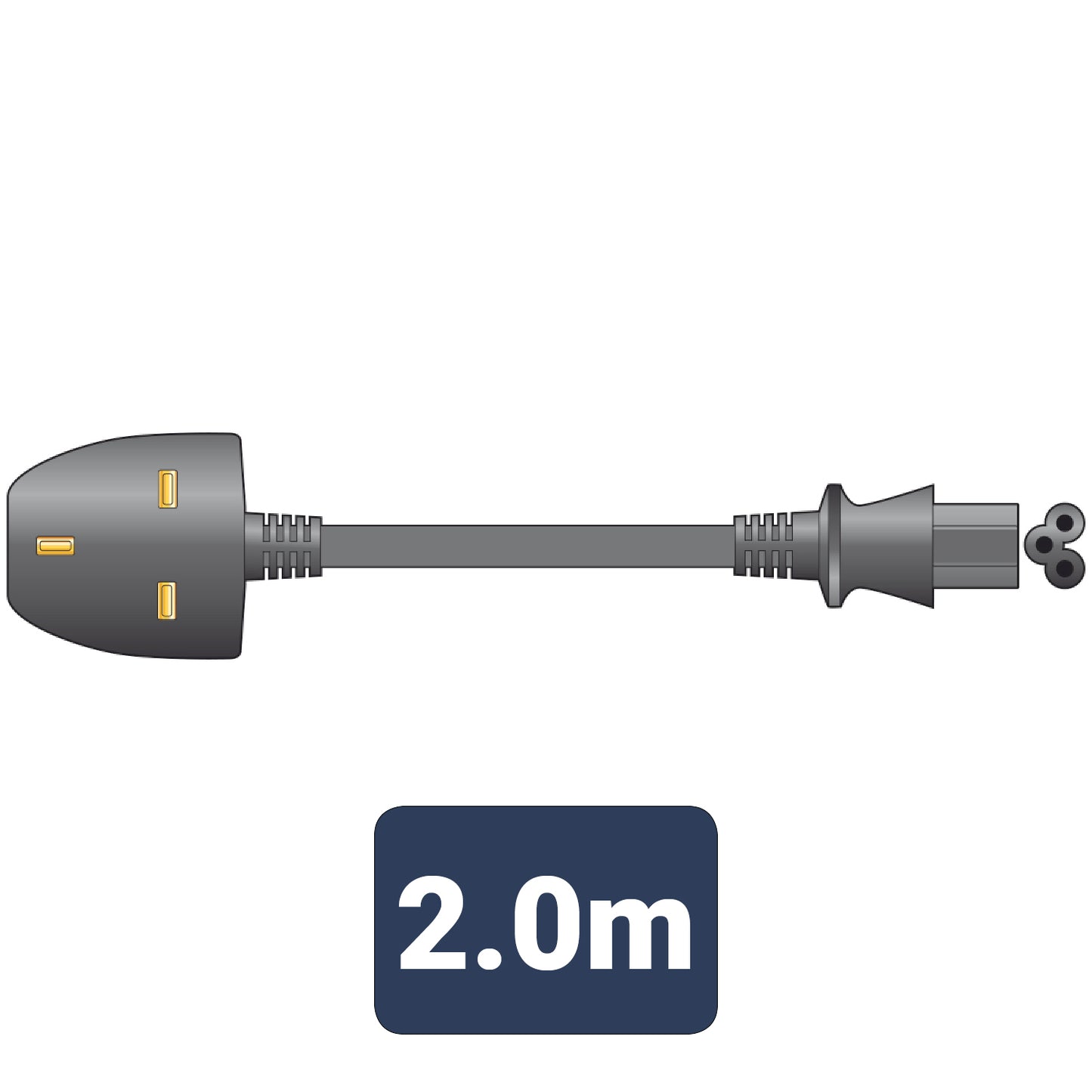 MERCURY UK 3 PIN CLOVER LEAF LAPTOP CHARGER LEAD CABLE 2M. 114.043UK \\\KD29104