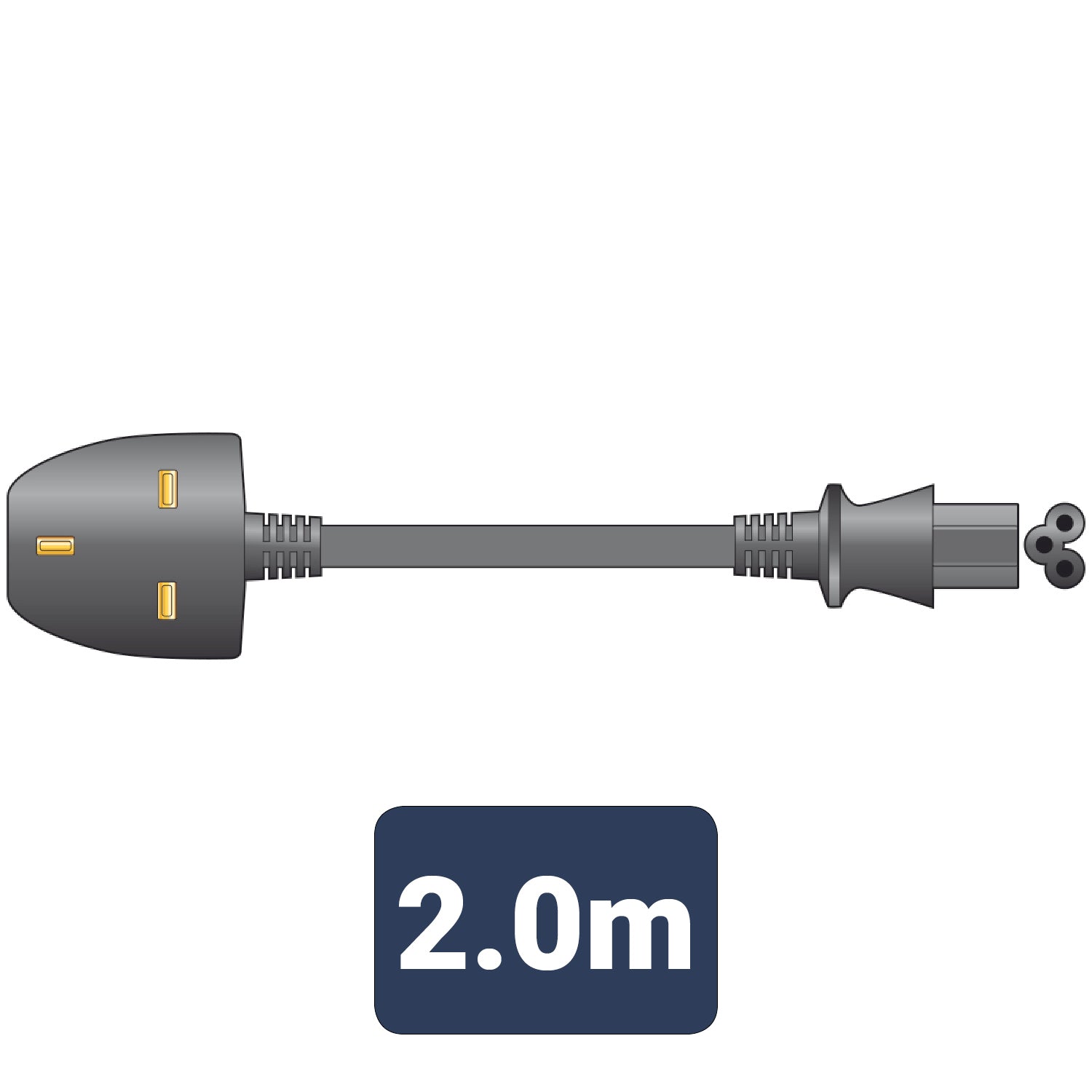 MERCURY UK 3 PIN CLOVER LEAF LAPTOP CHARGER LEAD CABLE 2M. 114.043UK \\\KD29104