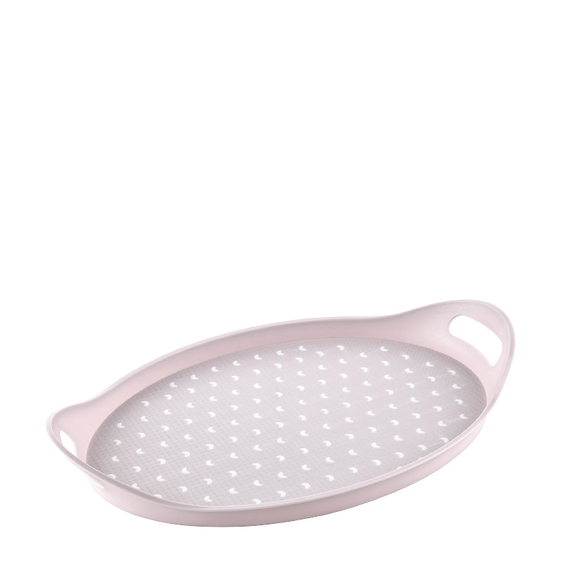 HAPPY LIFE NON-SLIP PLASTIC OVAL TRAY 25X40X2CM. NM2284 \\\KD29114
