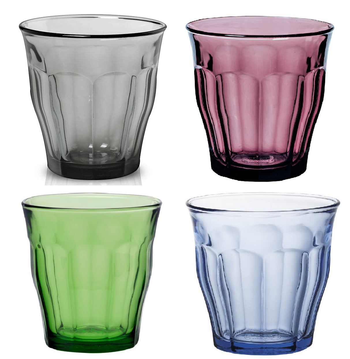 DURALEX PICARDIE MULTICOLOR GLASS TUMBLER 250ML 4/PK. 1027MC04A0111 \\\KD29152