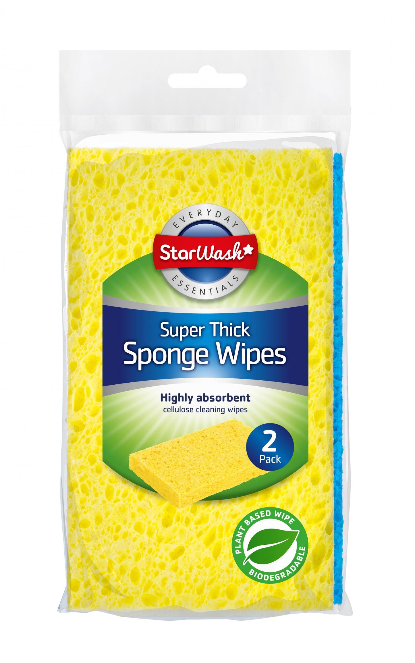 STARWASH SUPER THICK LARGE CELLULOSE SPONGE 2/PK. Z64023 \\\KD29190