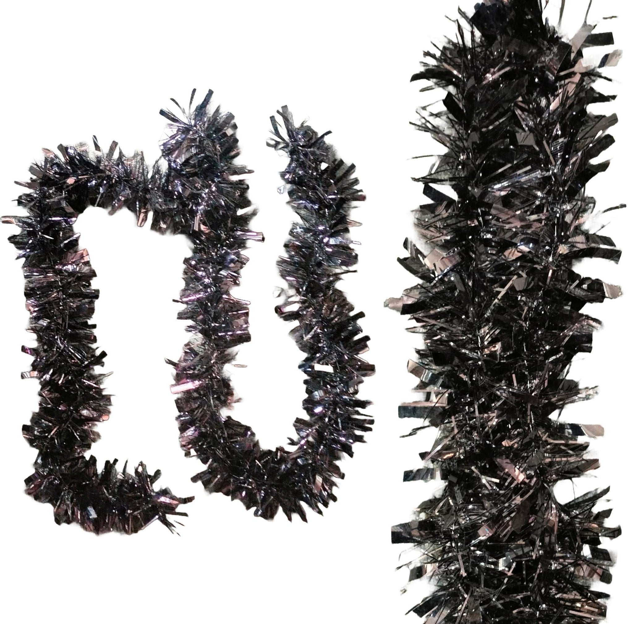 MISTER TINSEL CHRISTMAS DECORATTION VALUE BLACK TINSEL 2M X 100MM. MT/100B/56 \\\KD29231