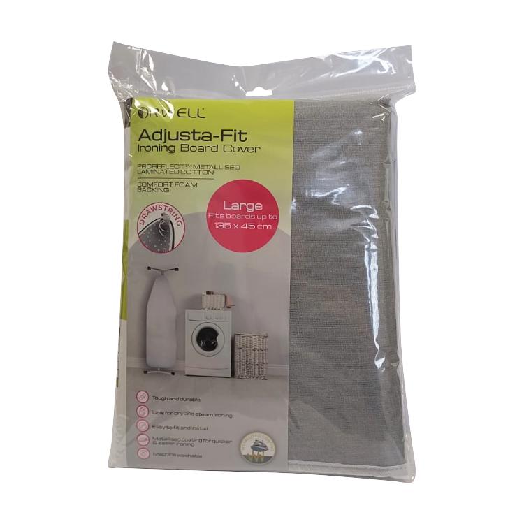 ORWELL ADJUSTA FIT METALLISED  IRONING BOARD COVER LARGE 135 X 45CM. WL0821-3 \\\KD29300