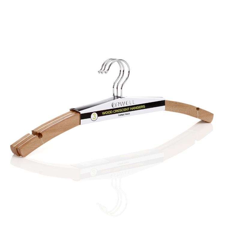 ORWELL WOODEN CRESCENT HANGERS 3/PK. WL1393CR \\\KD29304