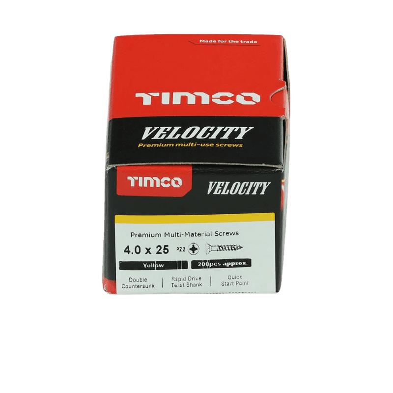 TIMCO VELOCITY SCREW PZ2 CKS ZYP 4X25MM 200/PK. 40025V \\\KD29347