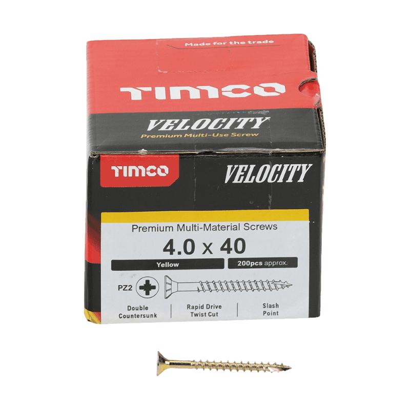 TIMCO VELOCITY SCREW PZ2 CKS ZYP 4X40MM 200/PK. 40040V \\\KD29348
