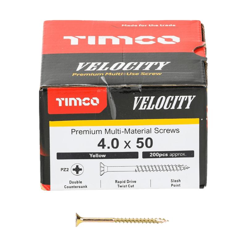TIMCO VELOCITY SCREW PZ2 CKS ZYP 4X50MM 200/PK. 40050V \\\KD29350