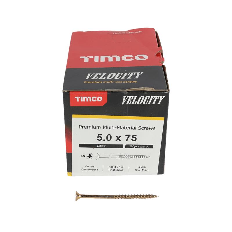 TIMCO VELOCITY SCREW PZ2 CKS ZYP 5 X 75 MM 200/PK. 50075V \\\KD29355