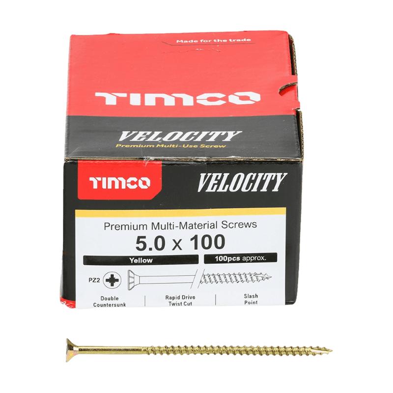TIMCO VELOCITY SCREW PZ2 CKS ZYP 5 X 100 MM 100/PK. 50100V \\\KD29357