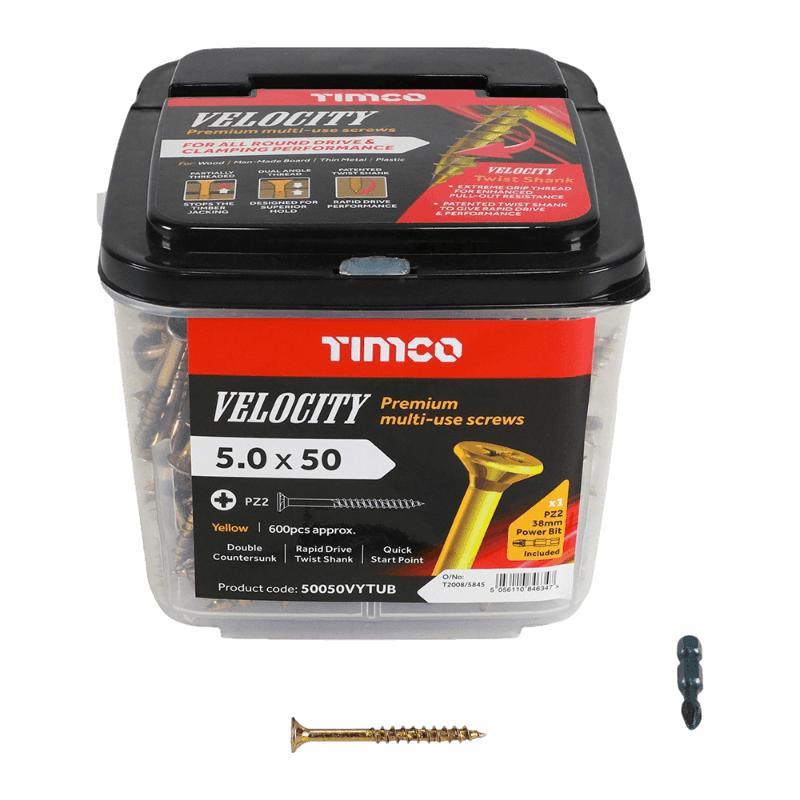 TIMCO VELOCITY SCREW PZ2 CKS ZYP 5 X 50 MM 600/PK. 50050VYTUB \\\KD29358