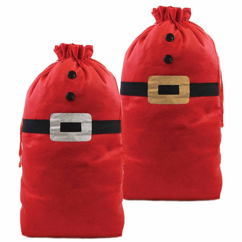 PLUSH CHRISTMAS FELT SANTA BELT SACK. TAXS0266 \\\KD29375