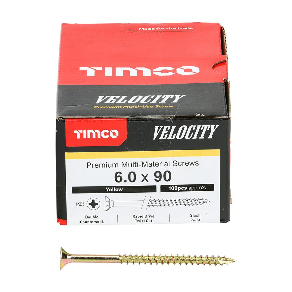 TIMCO VELOCITY SCREW PZ3 CKS ZYP 6 X 90 MM 100/PK. 60090V \\\KD29401