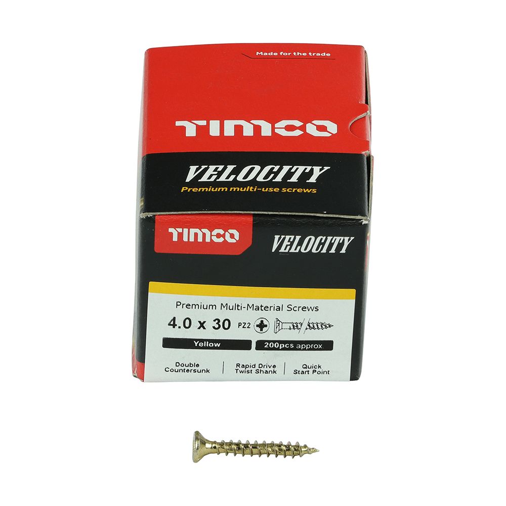 TIMCO VELOCITY SCREW PZ2 CKS ZYP 4 X 30 MM 200/PK. 40030V \\\KD29415