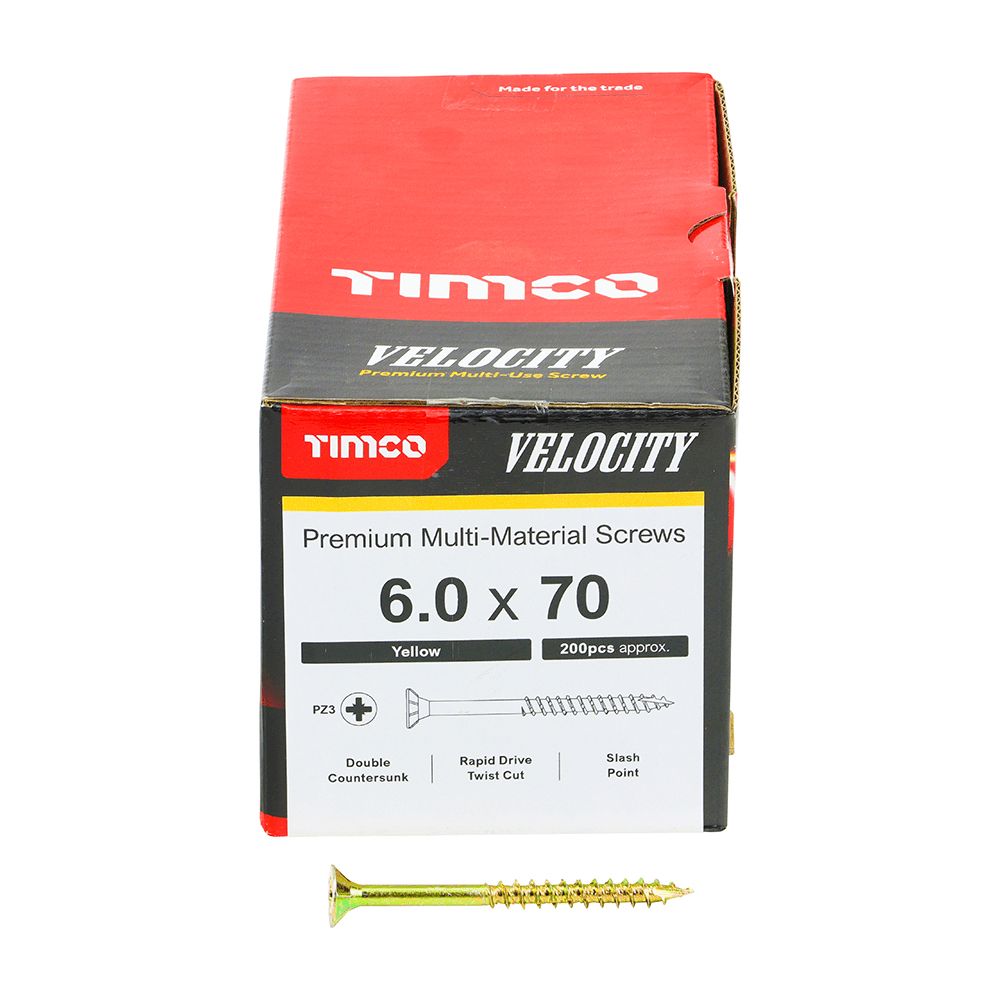 TIMCO VELOCITY SCREW PZ2 CKS ZYP 6 X 50 MM 200/PK. 60070V \\\KD29416