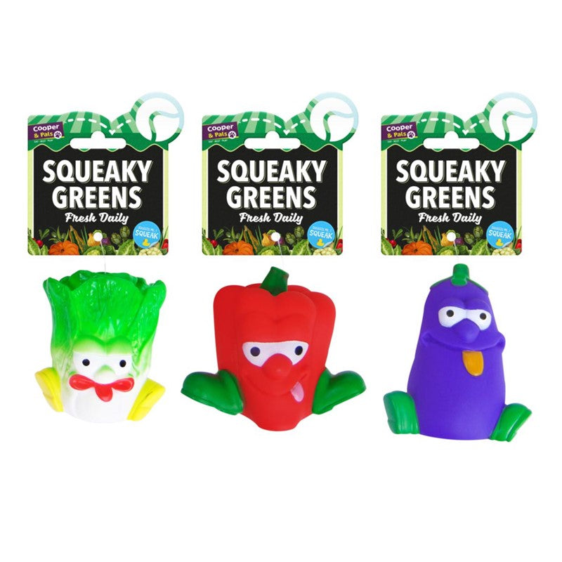 COOPER & PALS SQUEAKY GREEN VEGETABLE DOG TOY. OL318825 \\\KD29452