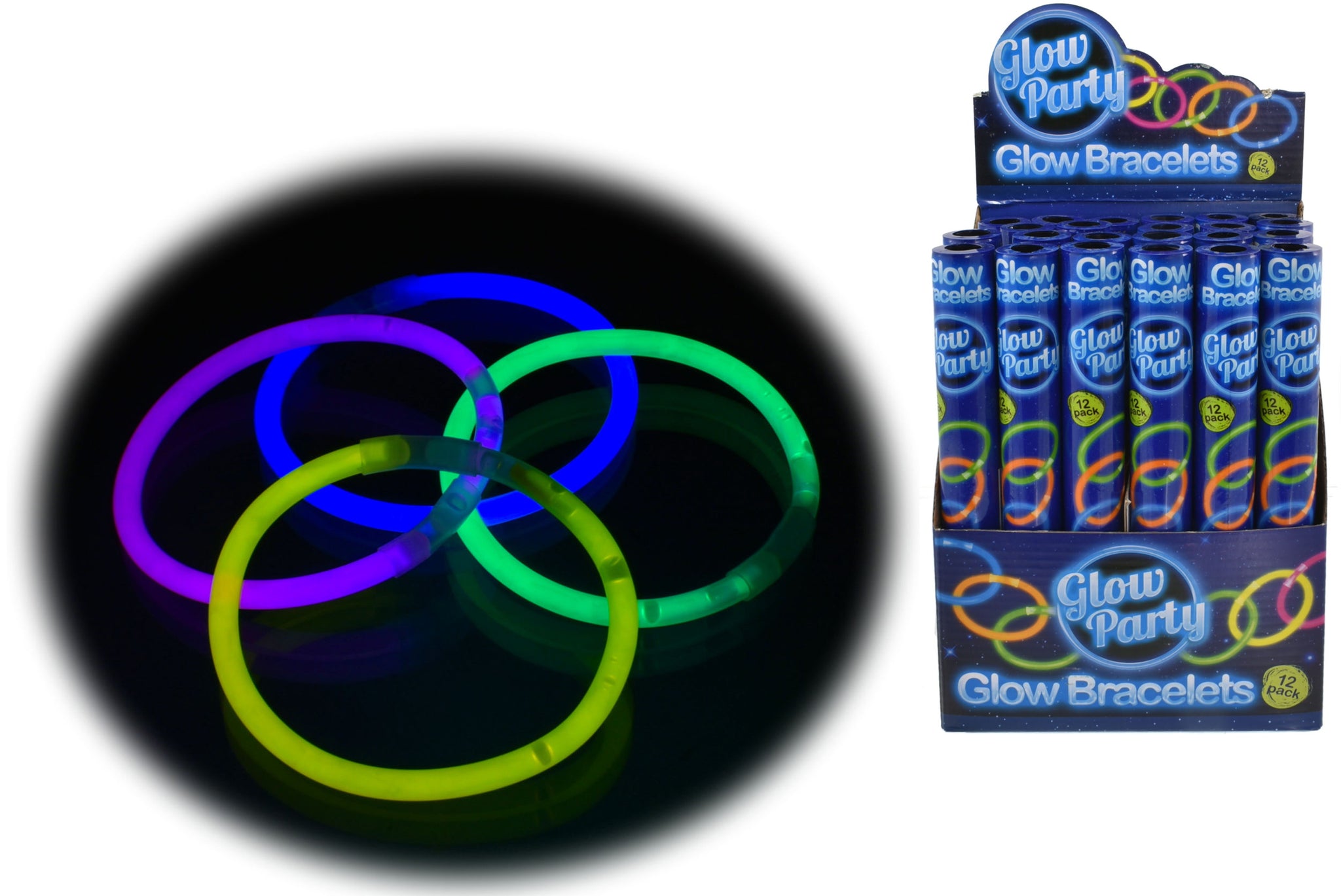 GLOW BRACELET IN COLOUR TUBE 12/PK. TY1647 \\\KD29522