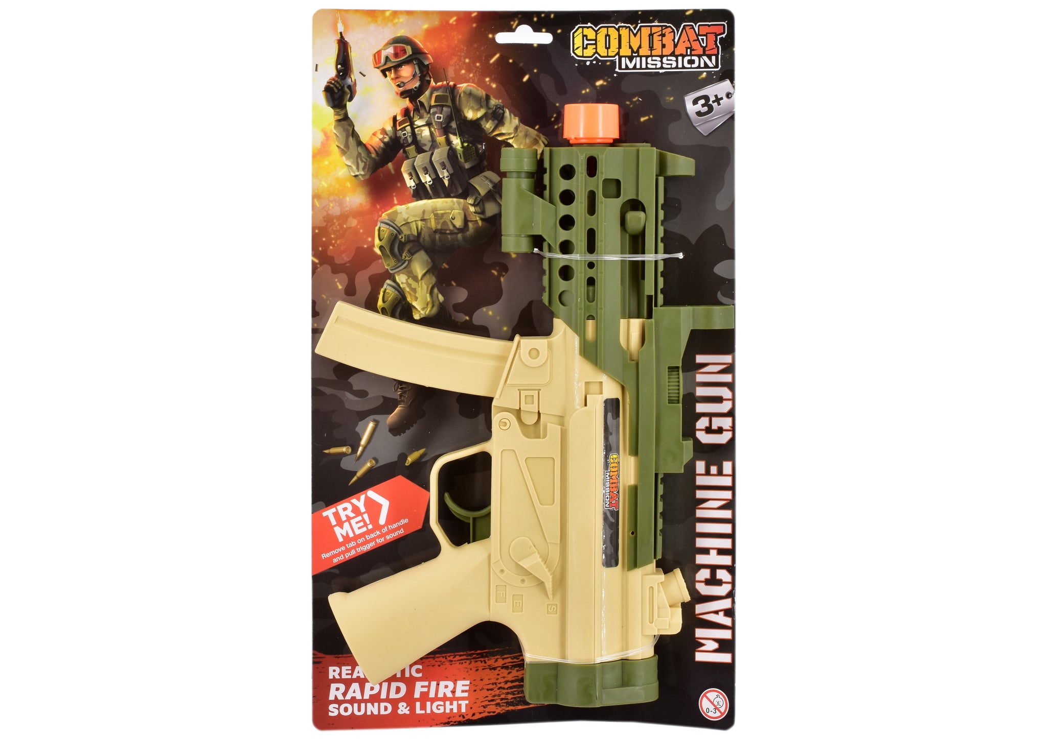 COMBAT MISSION BATTERY OPERATED MACHINE GUN WITH SOUND AND LIGHT. TY0032 \\\KD29587