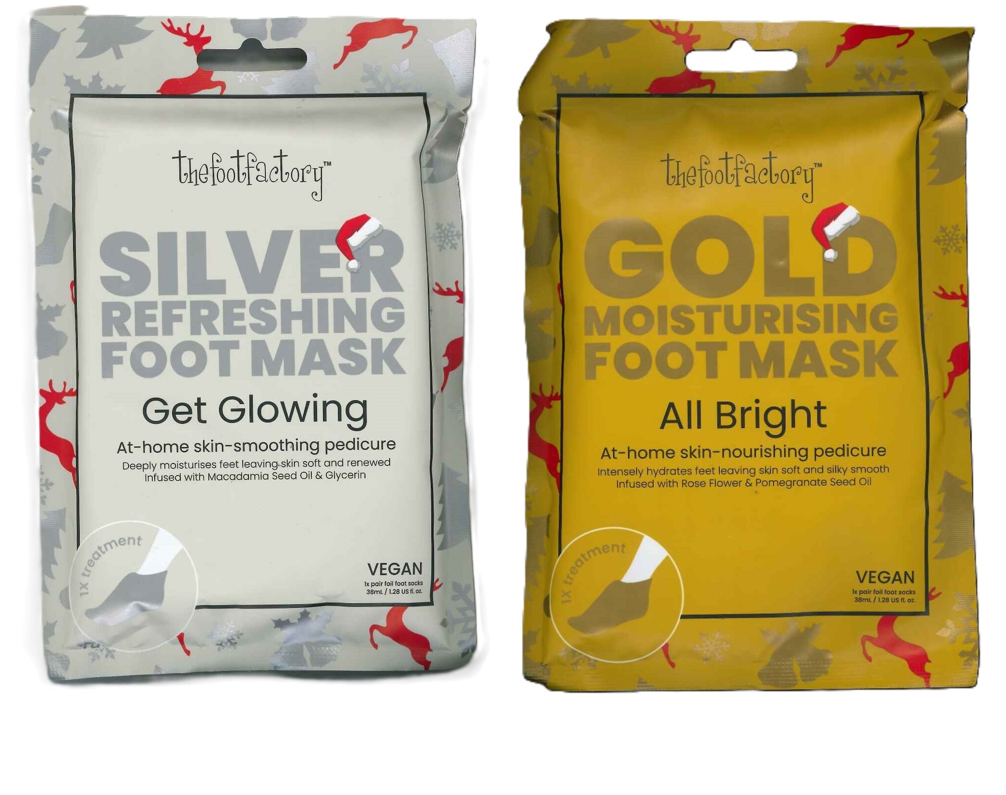 THE FOOT FACTORY FOOT SOCKS ALL BRIGHT & GET GLOWING - SILVER/GOLD. 30696-012 \\\KD29640