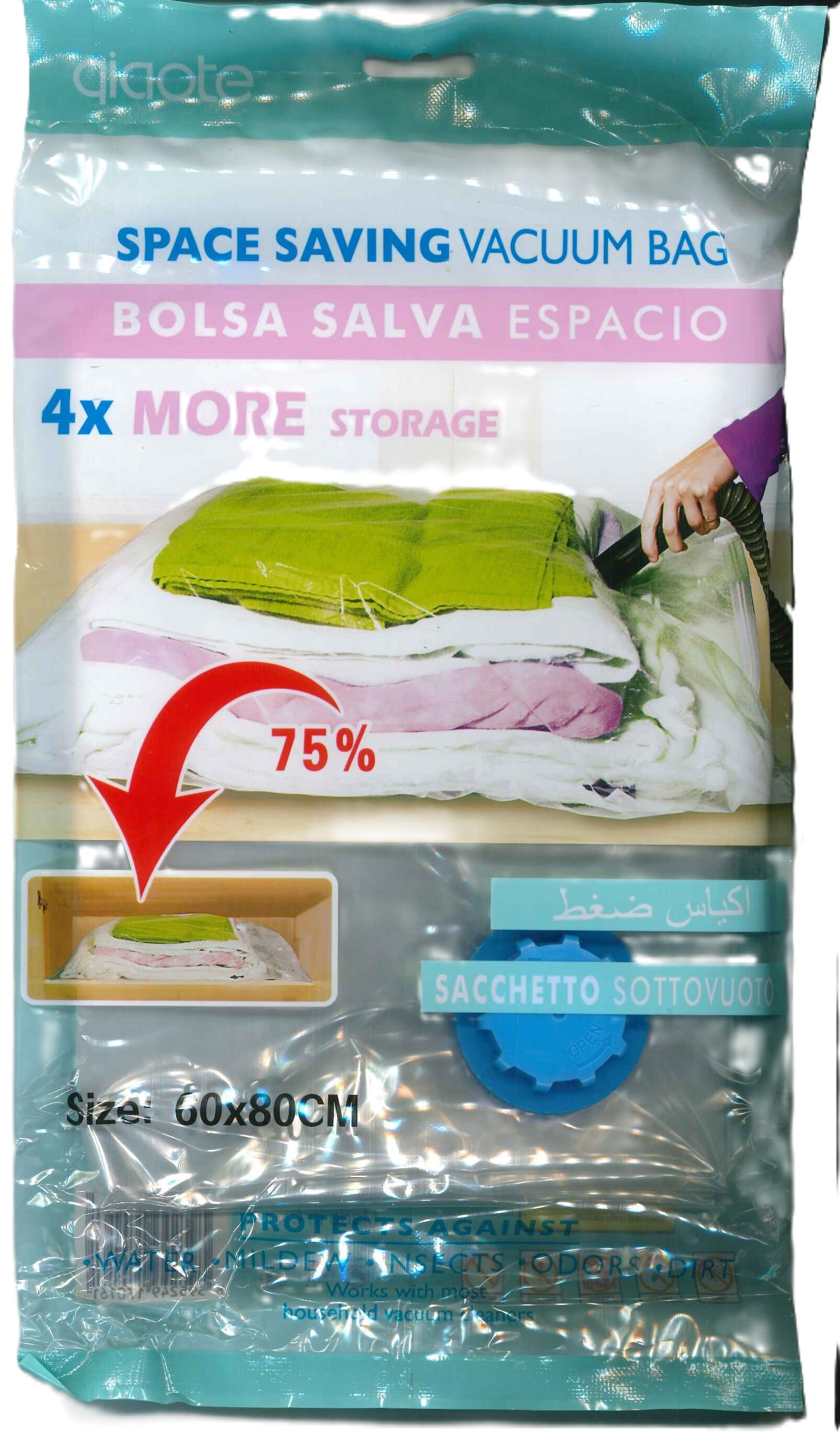 SPACE SAVING MEDIUM SCENTED VACUUM STORAGE BAG 60 X 80CM. AJ015 \\\KD29655