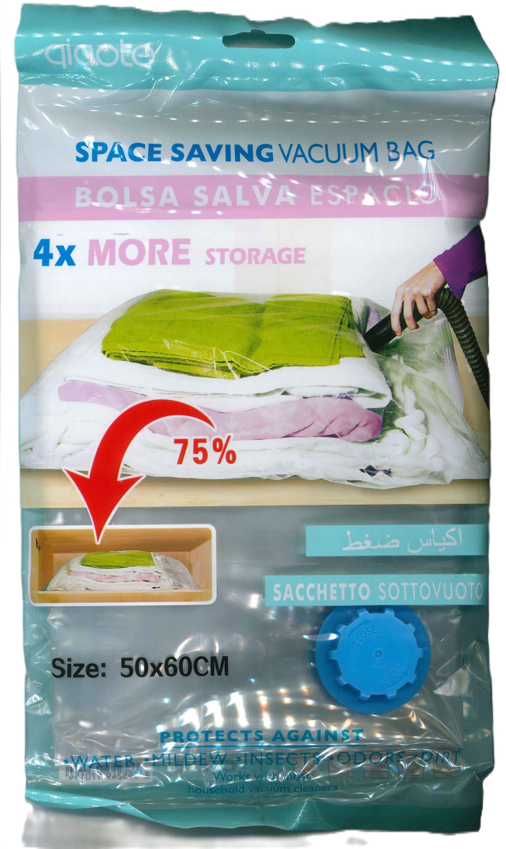 SPACE SAVING SCENTED VACUUM STORAGE BAG 50 X 60CM. AJ015A \\\KD29656
