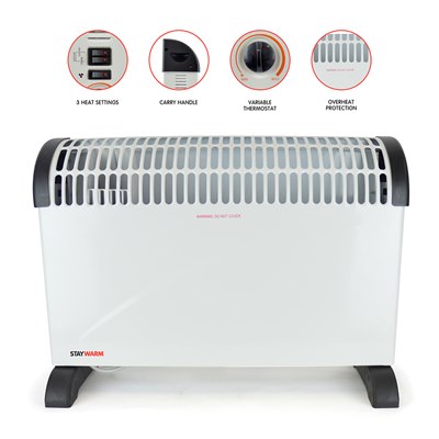 STAYWARM 2000W CONVECTOR HEATER WITH FAN ASSIST - WHITE. F2406WH \\\KD29678