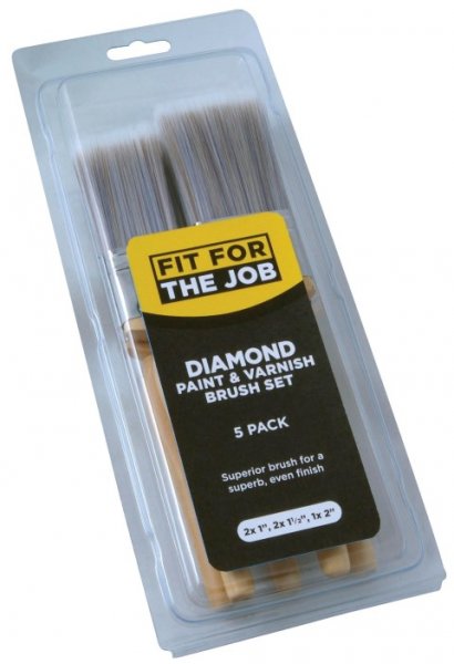 FIT FOR THE JOB DIAMOND PAINT & VARNISH BRUSH SET 5/PK. FFJDBS5F \\\KD29702