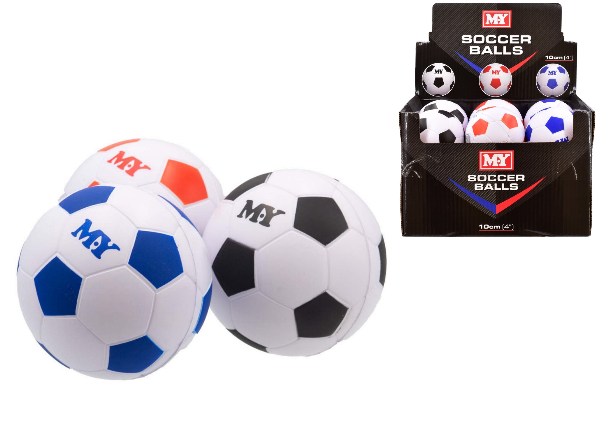 M.Y. ASSORTED COLOURS PU FOOTBALL 4" / 10CM. TY5257 \\\KD29724