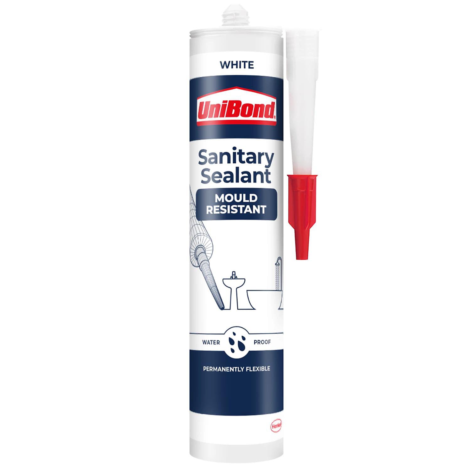 UNIBOND MOULD RESISTANT SANITARY SEALANT CARTRIDGE WHITE 274 GM. 2899804 \\\KD29738
