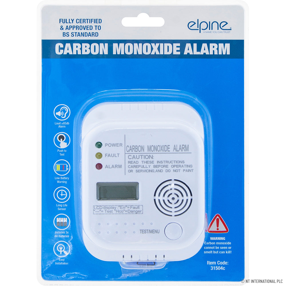 ELPINE BATTERY OPERATED CARBON MONOXIDE ALARM. 31504C \\\KD29754