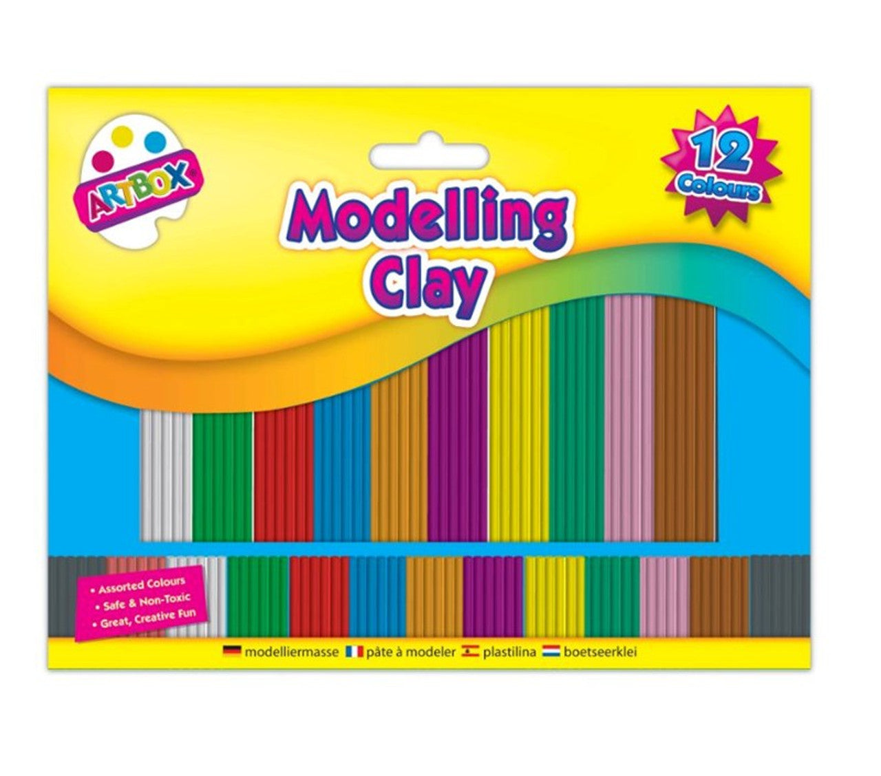 ARTBOX 12 COLOURFUL STRIPS MODELLING CLAY SET. TA3103 \\\KD29756