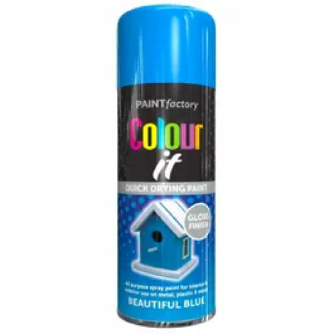 PAINT FACTORY COLOUR IT BEAUTIFUL BLUE GLOSS PAINT 400ML. WDL1743PR \\\KD29771
