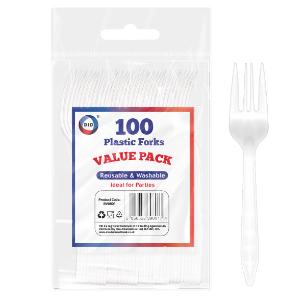 DELUXE REUSABLE PLASTIC FORKS 100/PK. BV9801 \\\KD29791