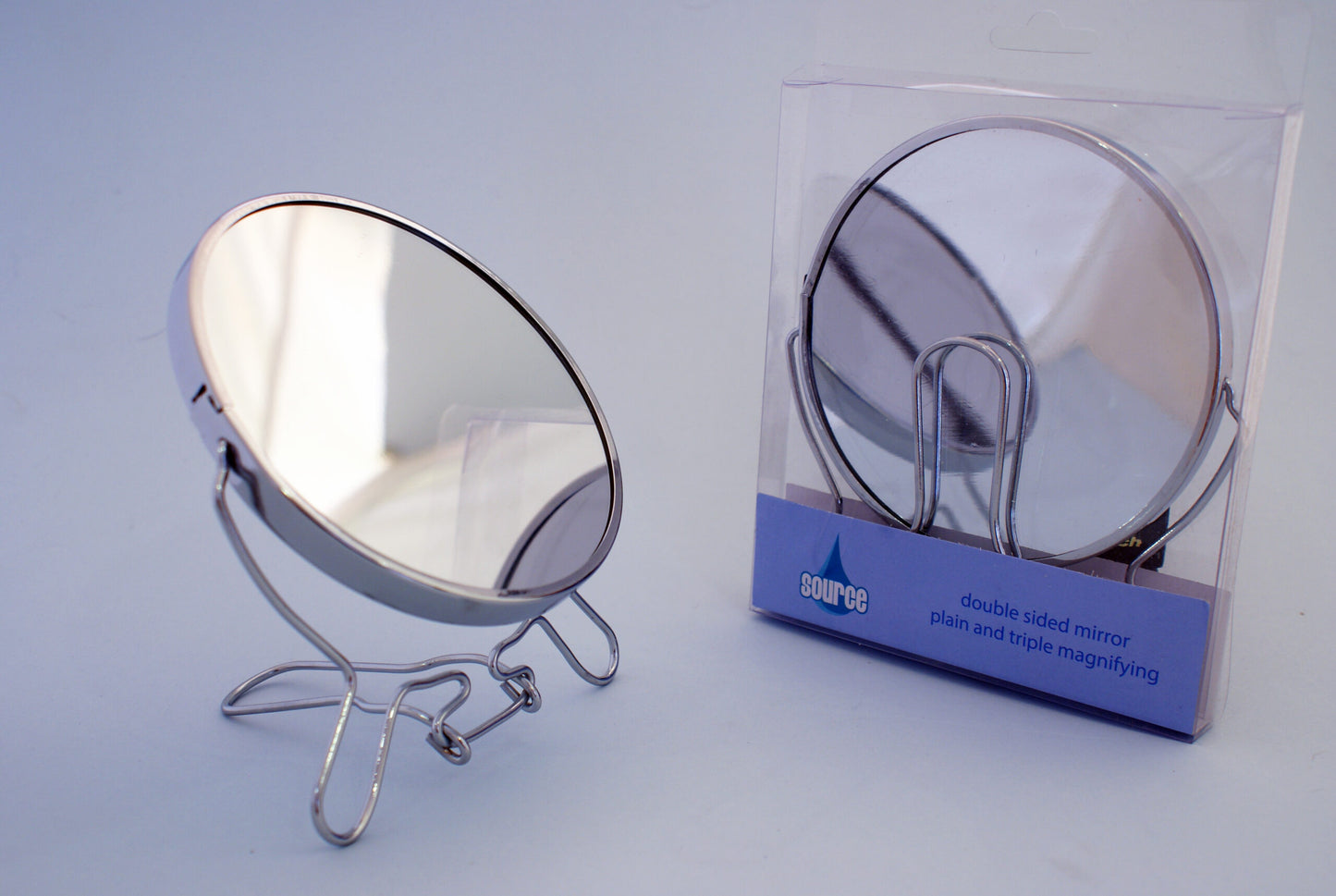 SOURCE 2 WAY METAL SHAVING MIRROR 11CM. SE08025 \\\KD29829