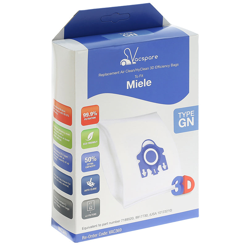QUALTEX VACSPARE MICROFIBRE G-N MIELE BAGS 5/PK. QUAVAC369 \\\KD29841