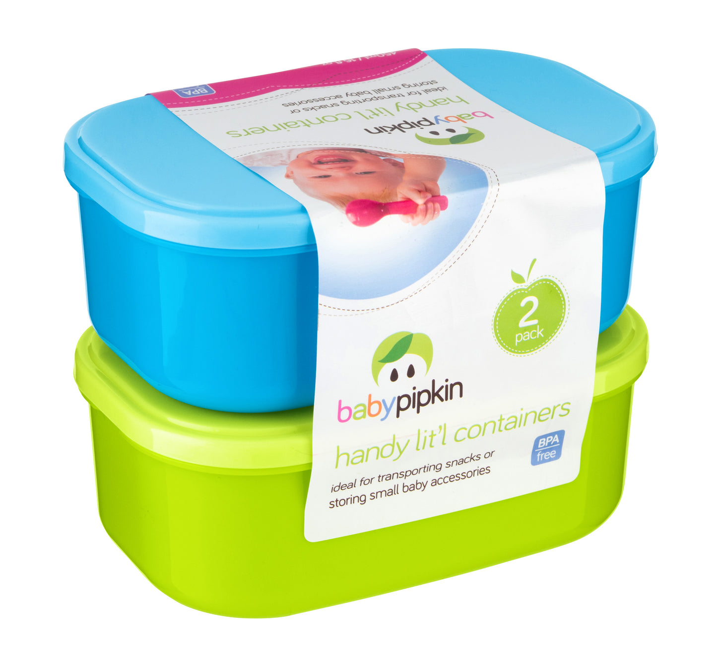 BABY PIPKIN 2PC HANDY LITTLE FOOD CONTAINERS 450ML. Z66026 \\\KD29860