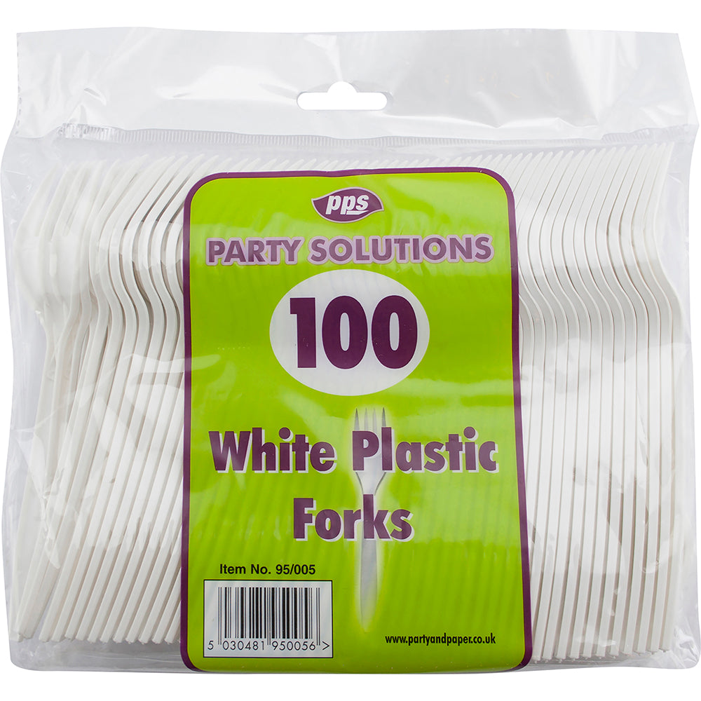 PPS WHITE PLASTIC FORKS 100/PK. PPS95005 \\\KD29890