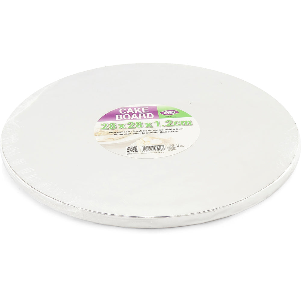 PPS 11 INCH ROUND SILVER CAKE BOARD 5/PK 28X28X1.2CM. PPS93226 \\\KD29912