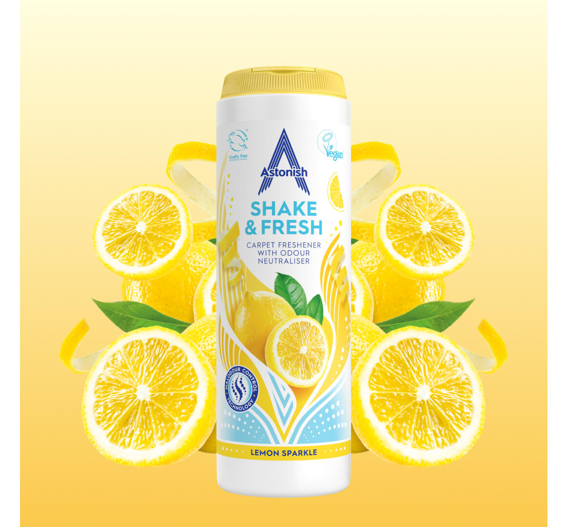 ASTONISH SHAKE & FRESH LEMON CARPET FRESHENER 400GM. HOAST113 \\\KD29940